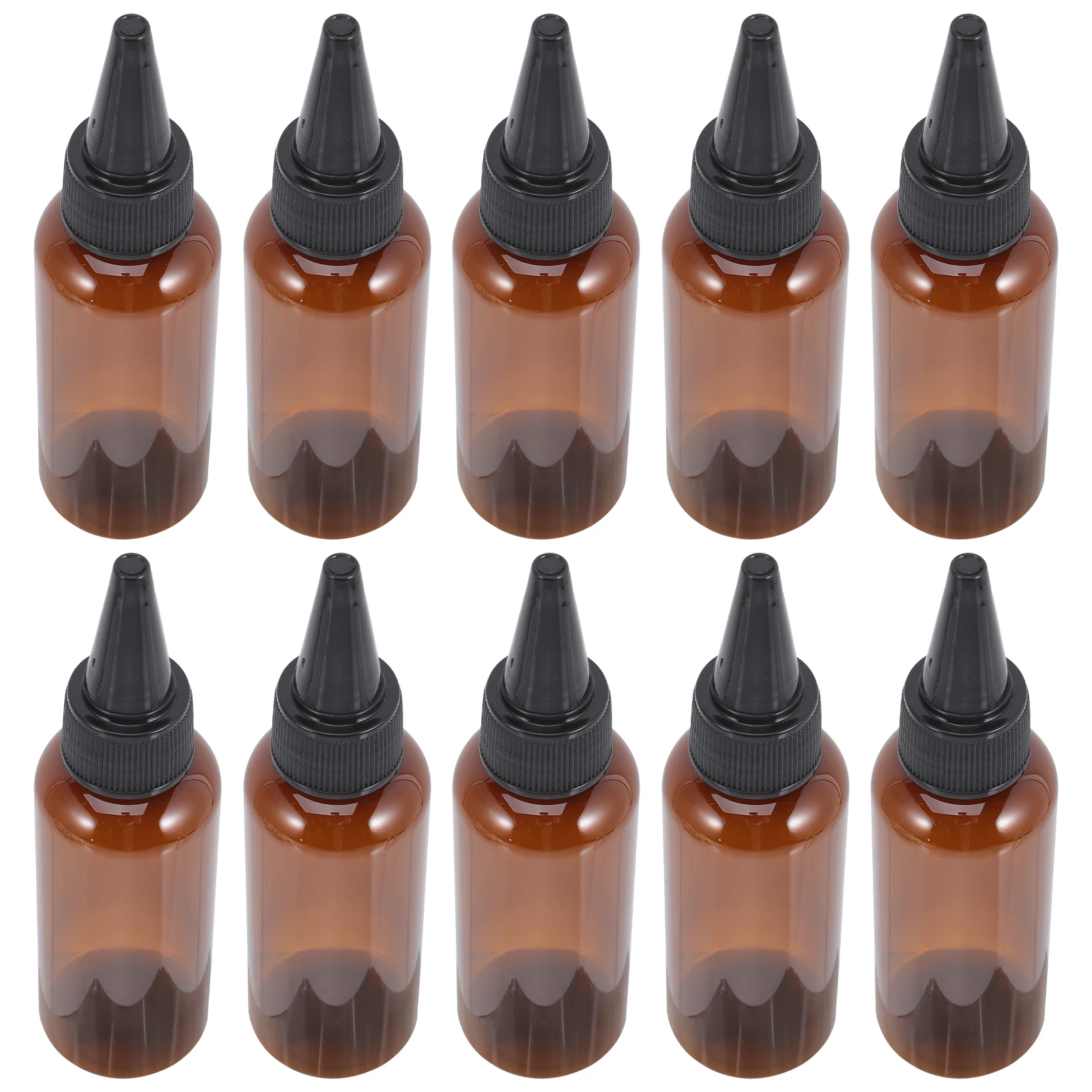 

10pcs Hair Dye Oil Bottle 50Ml Squeeze Applicator Refillable Plastic Bottle For Hair Coloring Shampoo Lotion Tattoo Ink Empty
