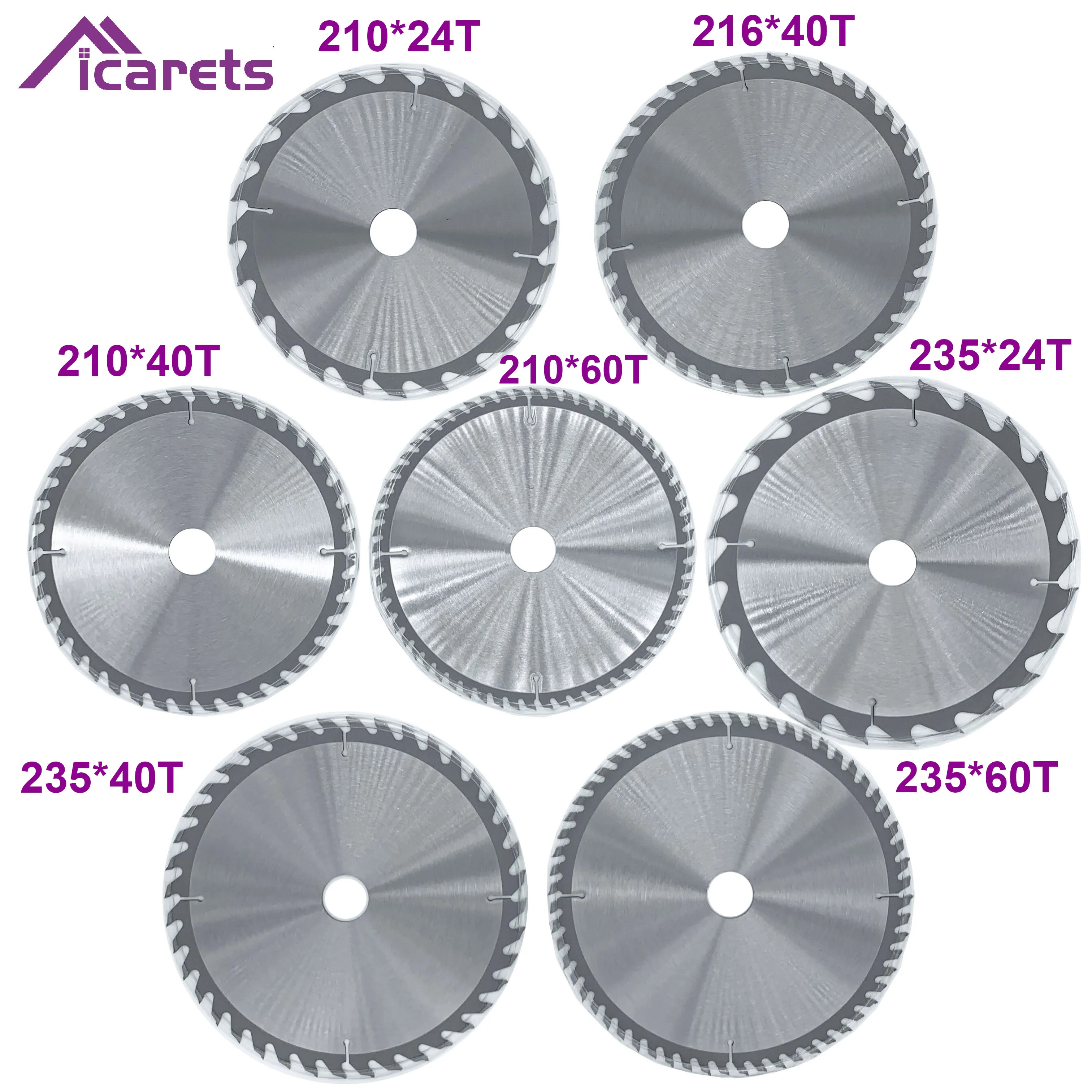 ICARETS 1PC 210/216/235MM Saw Blade For Wood Cut With Carbide TCT Teeth Wood Cutting Disc For Wood Portable Machines Cutting Woo