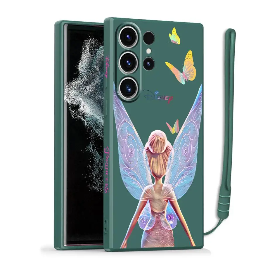 ديزني تينكر بيل جراب هاتف لسامسونج غالاكسي S24 الترا S22 S23 الترا 5G نوت 20 S20 FE S21 S25 زائد لينة غطاء من البولي يوريثان