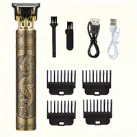 T9 HairClipper Beard Shaving Body Hair Trimmer Clippers Electric Machine Men Haircut Machine 0mm Barber ShaverDragon Carved