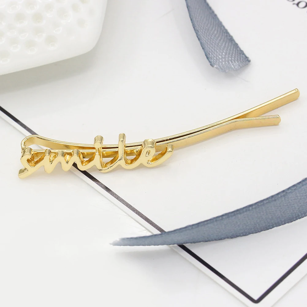 

4pcs Alloy Letter Hair Clips Stylish Hairpins For Women Simple Bobby Pins Durable Bang Clips Elegant Match Any Outfit Gift