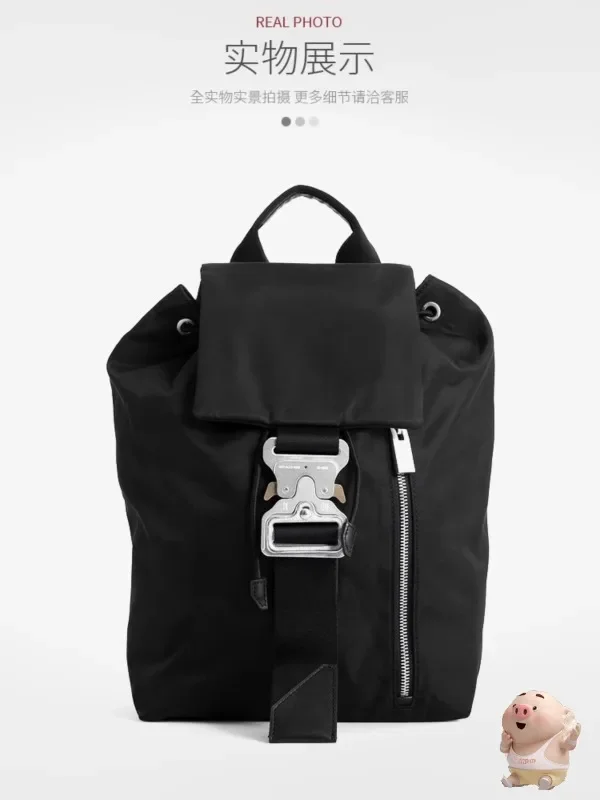 

New Silvery Buckle 1017 ALYX 9SM Belt Bag Men Women Signature Logo Alyx Bag Drawstring Open Adjustable Shoulder Straps Backpacks