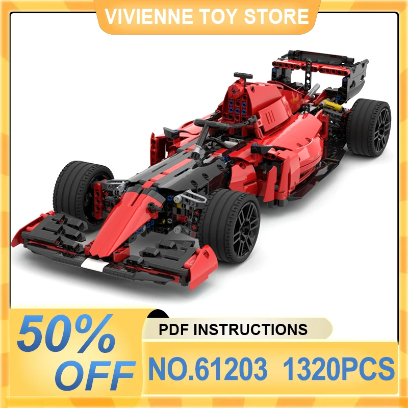 MOC-bloques de construcción de supercoche para niños, juguete educativo de bloques de construcción modelo MOC 61203 Speed Champions, fórmula F1 42125 B, regalo de Navidad