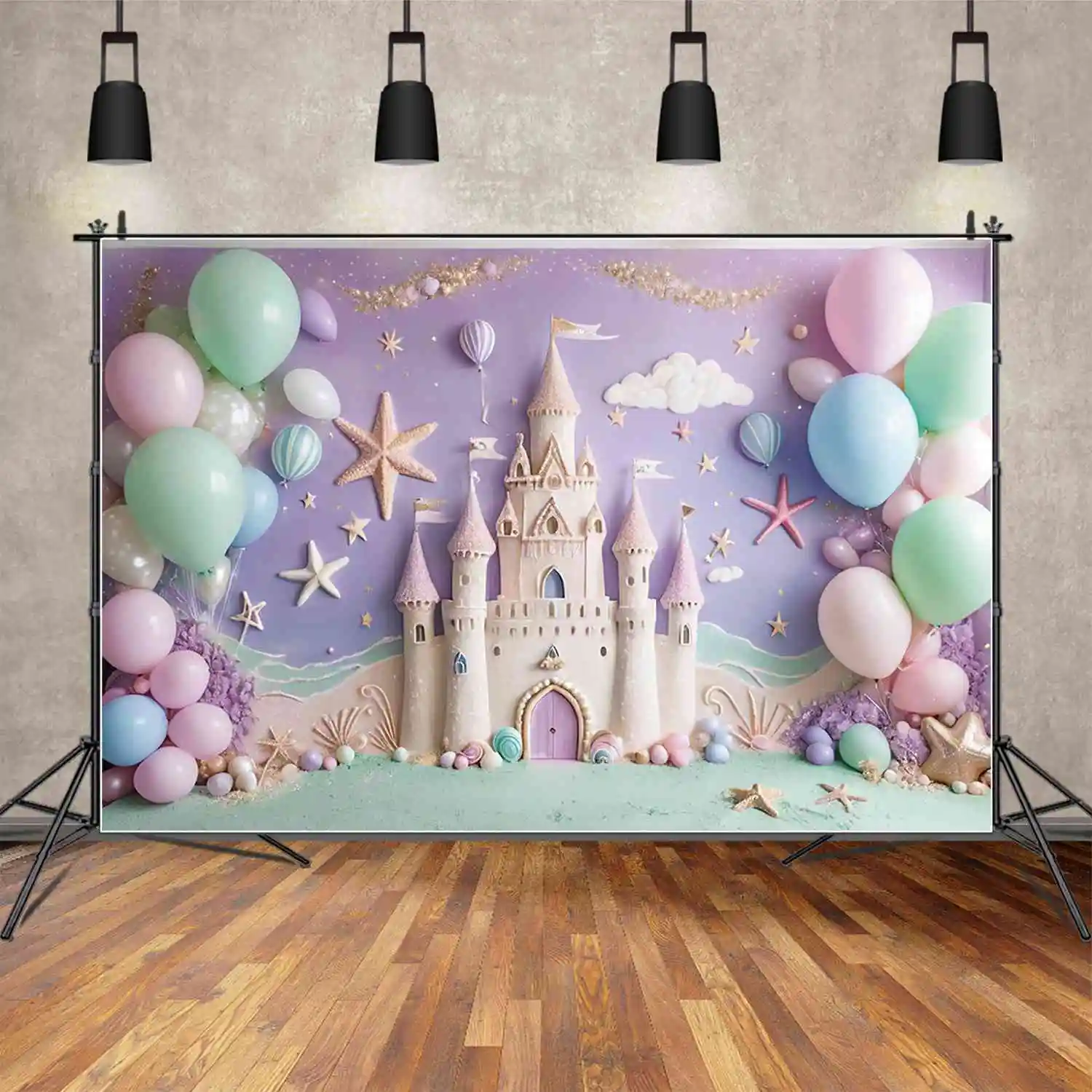 MOON.QG Mermaid Princess primo compleanno sfondo ragazze Beach Ship Boat fondali personalizzati decorazione per feste puntelli fotografici