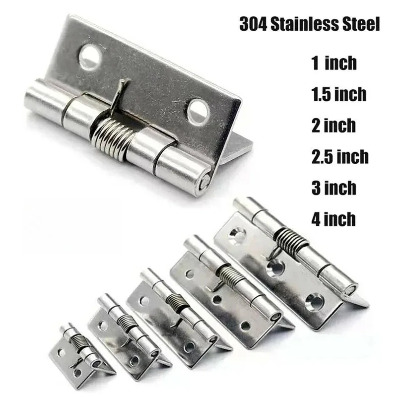 

1pc Self Closing Spring Hinge Stainless Steel Door Hinges Cabinet Hinge Furniture Hardware Accessories 1/1.5/2/2.5/3/4 Inch
