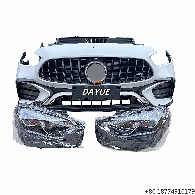 

For C-Class 206 Upgraded 63 Car Front Bumper with Radiator Radiator and Headlight Package,
