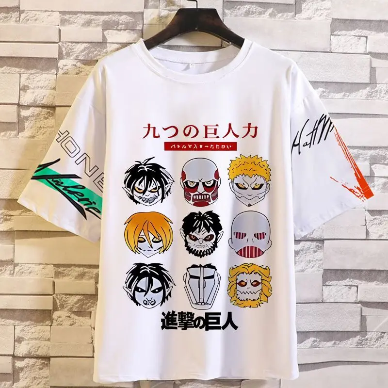 أنيمي لعبة هجوم على تيتان الملابس الإناث الذكور الكابتن أجنحة الحرية قصيرة الأكمام الطرفية ثنائي الأبعاد إرين تي شيرت