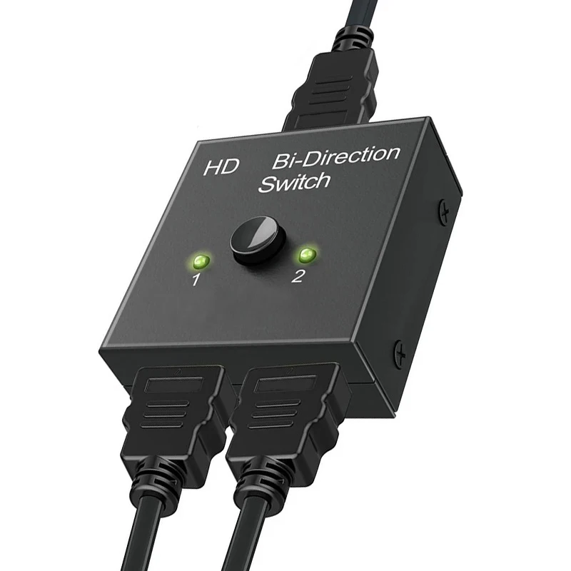 Commutateur Bidirectionnel Kvm Compatibel Hdmi, 2 Poorten, 4K, 2X1, 1X2, Uhd, 4K X 2K, 3d, Hd, 2 Entrées, 1 Sortie, Répartiteur, 2