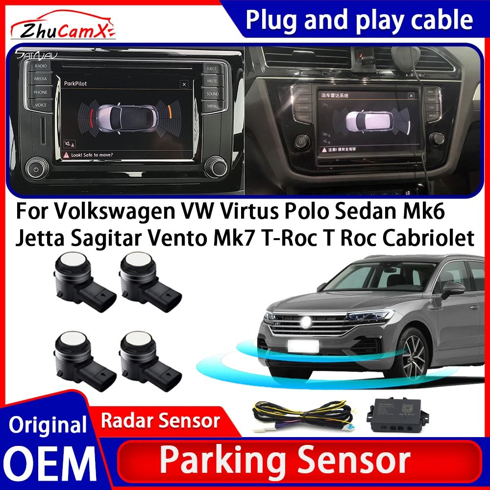 

Parking Sensor Reverse Detector System For Volkswagen VW Virtus Polo Sedan Mk6 Jetta Sagitar Vento Mk7 T-Roc T Roc Cabriolet