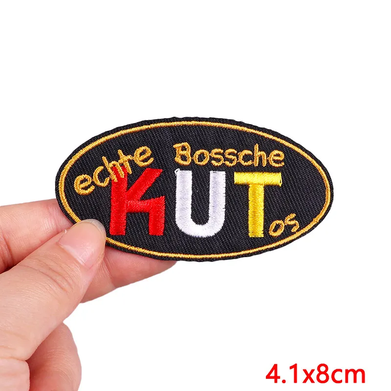 Nederland Carnaval Oeteldonk embleem patch opstrijkbare patches voor kleding smeltbare patch kikker naaien geborduurde patches op kleding