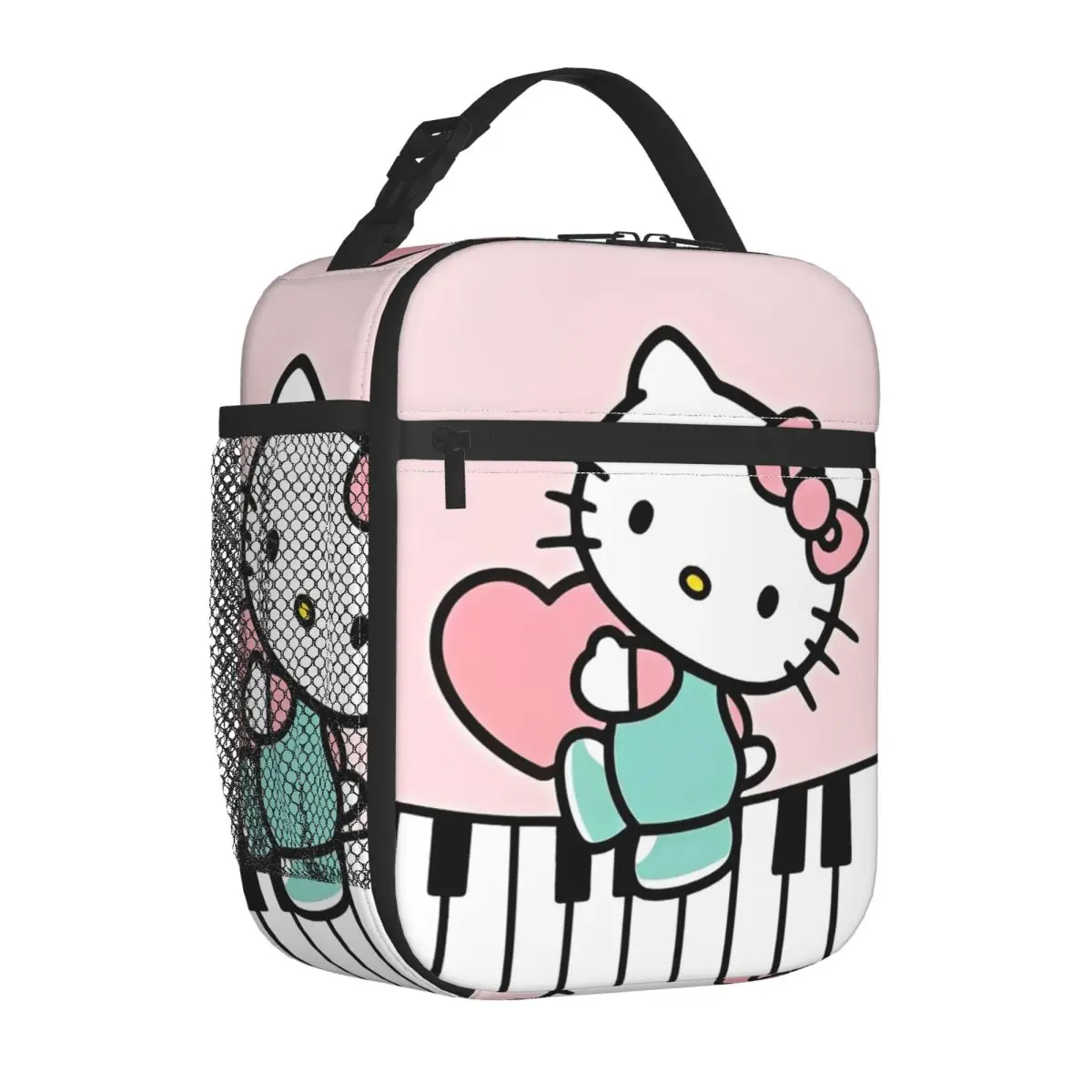 

Hello Kitty Piano Pink Insulated Lunch Bags Leakproof Meal Container Cooler Bag Tote Lunch Box Work Outdoor Girl Boy