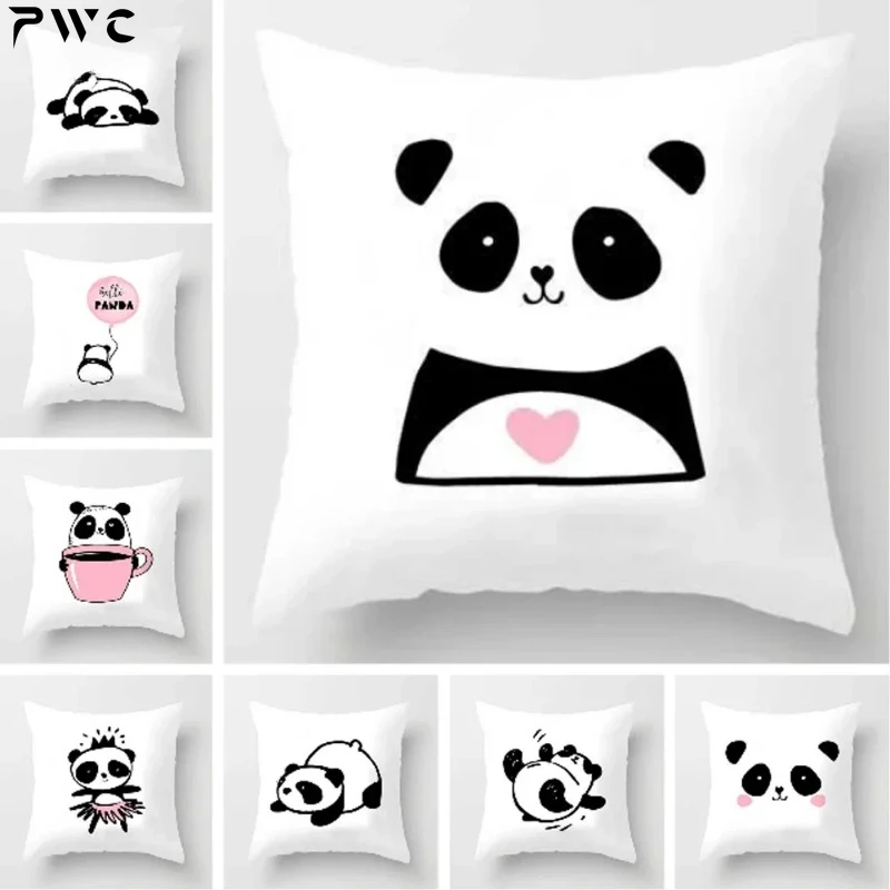 

Cute Cartoon Animal Panda Print Cushion Cover Home Sofa Couch Decoration Polyester Throw Pillow Case 45X45CM Fundas De Cojin