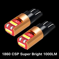 2Pcs T10 LED Bulbs Super Bright W5W WY5W CSP Chips 1000Lm Canbus Car Parking Lights Auto Dome Lamp White Red Yellow Crystal Blue