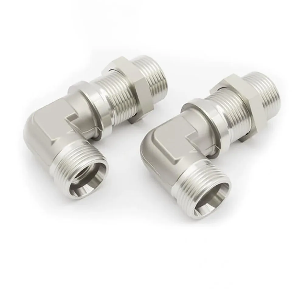 Metric External Thread 24 Degree Cone Sealing Sleeve Type Right Angle Plate Joint 6C9 Stainless Steel