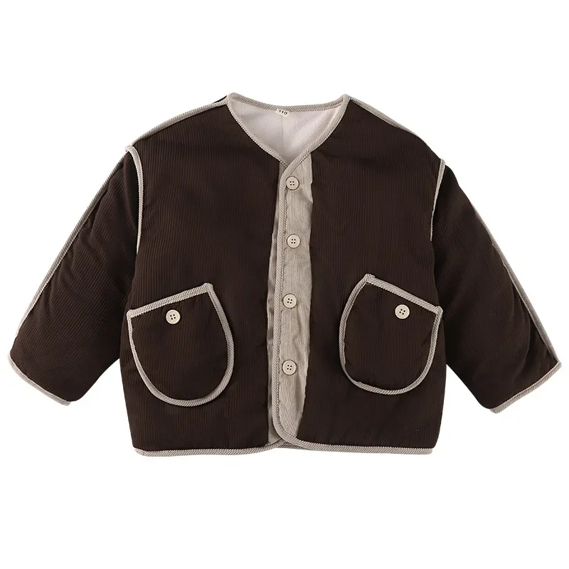 2024 Winter Children's Corduroy Fashion Thick Cotton Clothing image 5