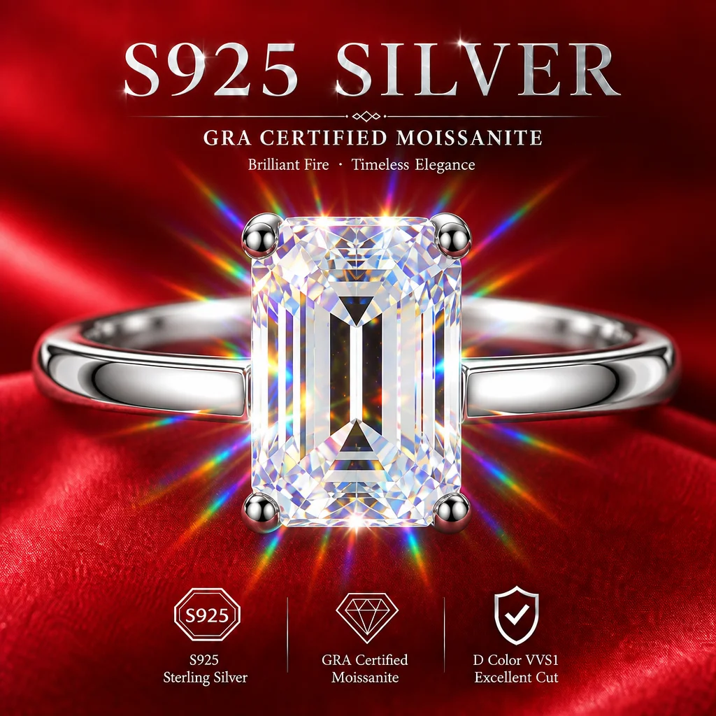 18k Vergoldete Moissanit-Ringe mit GRA-Zertifikat, Funkelndes Marquise-Design, S925 Sterling Silber für Damenringe – Detail 15
