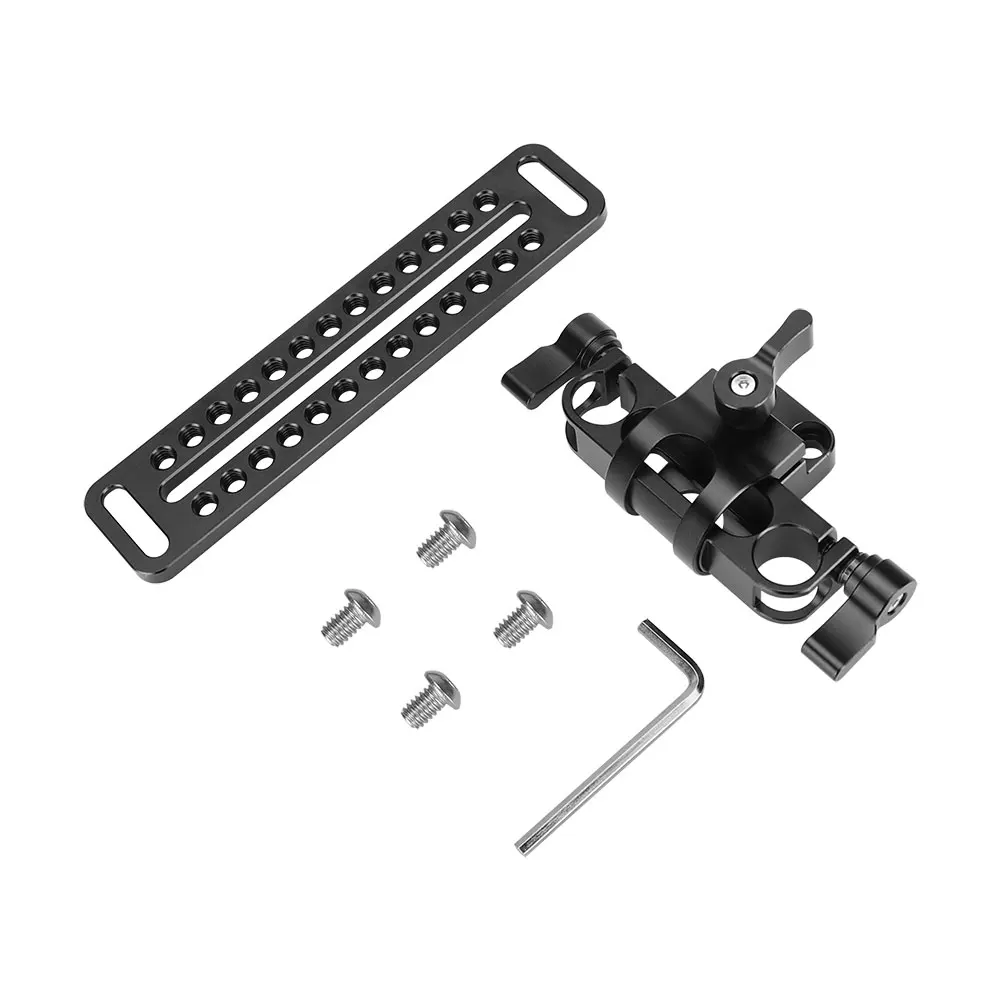 Hdrig 360 ° rotativa 15mm haste braçadeira com placa de queijo longo/universal uso longo queijo placa plataforma de montagem para câmera gaiola diy