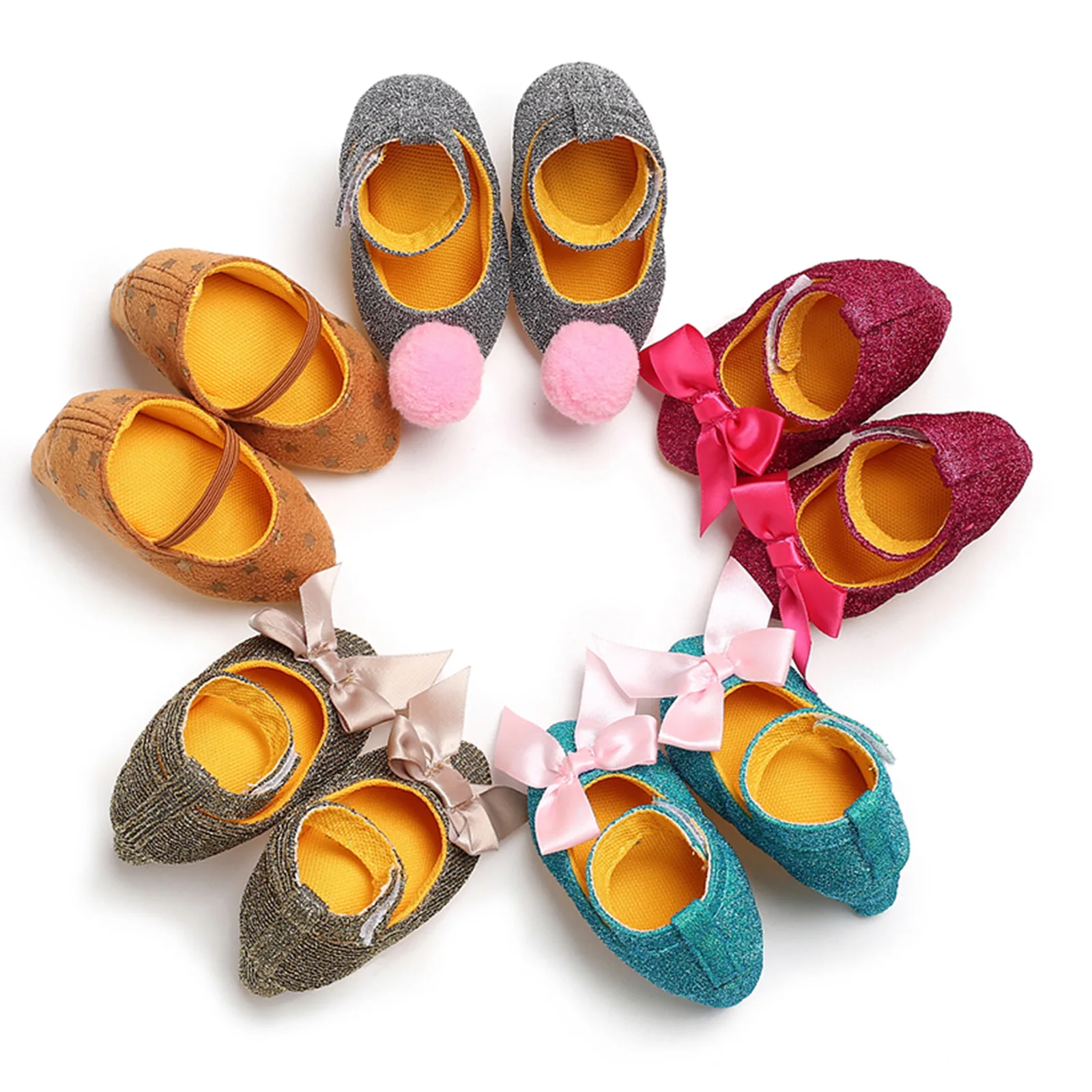 Baby Girls Princess High Heels Cute Fashion Infant Bow Decor Dress Shoes Anti-Slip Shoes Mocassins Party Photography Props