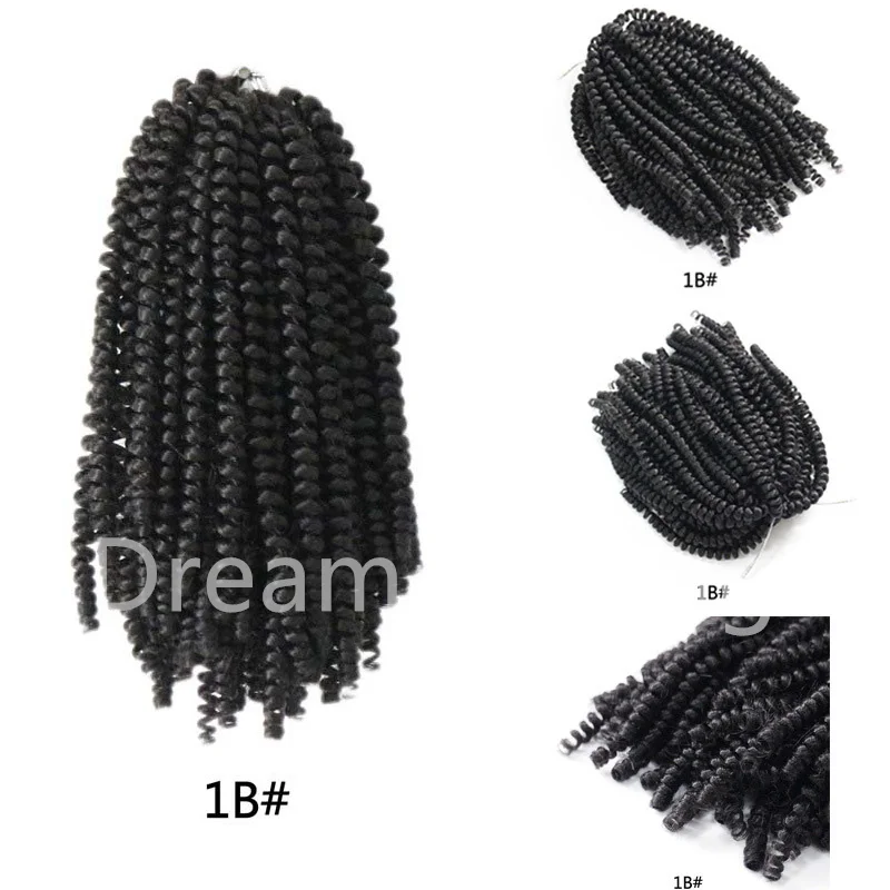 Ombre Spring Twist Hair Synthetic Crochet Braids 8Inch Pre-Twist Crochet Hair Extensions 30Roots Bomb Twist Hair