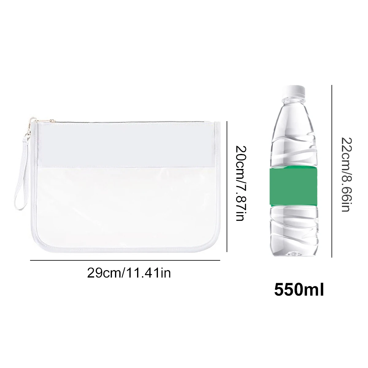 1/2pc Waterproof And Transparent Makeup Bag, Pvc Travel Makeup Storage Bag Flat Bag Makeup Storage Container