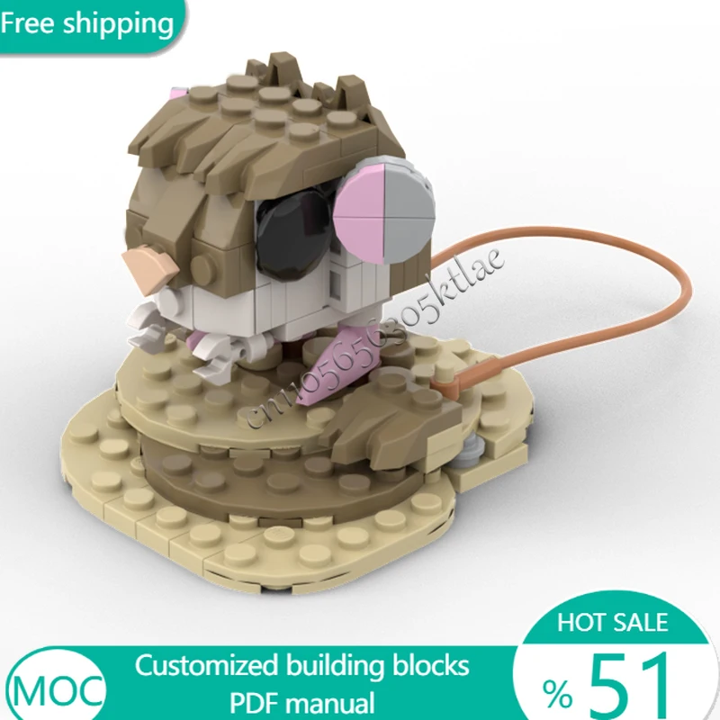 102 PCS Animal Pigmy Jerboa MOC Customize Modular Building Block Design Brick Popular Kids Creative DIY Boys Festival Toy Gift