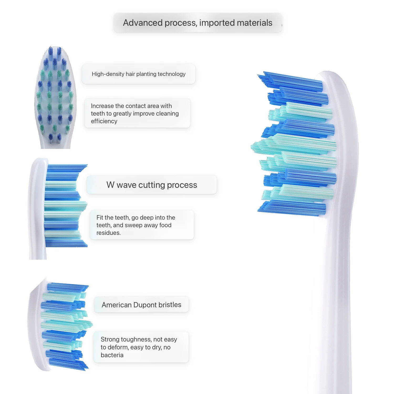 Bocal escova elétrica, substituição Toothbrush Cabeças para SOUNESS SN903, SN901, 905, 601, SN801, SN810, SN201, SNK01, ST802, ST903