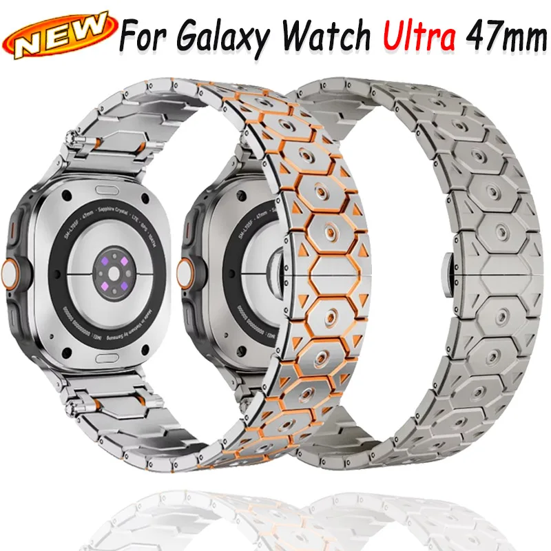 

No Gaps Titanium Metal Strap For Samsung Galaxy Watch Ultra 47mm Luxury Stainless Steel Comfortable Bracelet Galaxy Watch Ultra