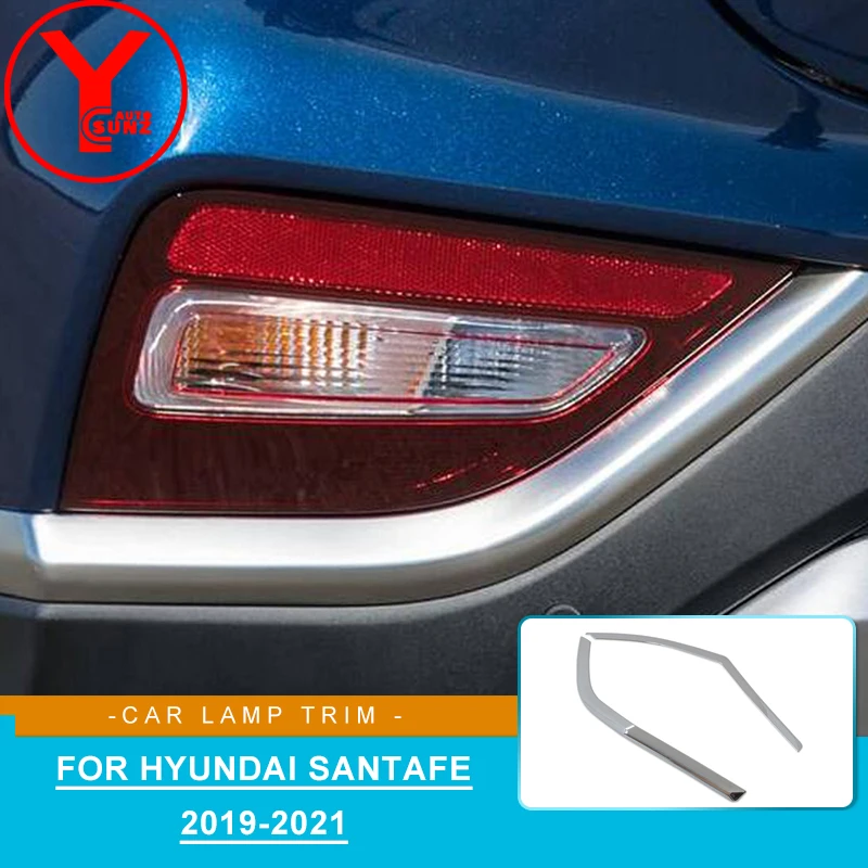 

For Hyundai Santa fe Santafe 2019 2020 2021 Exterior Eyebrow Eyelid Strip Car Rear Fog Light Cover Trim Accessories Decoration