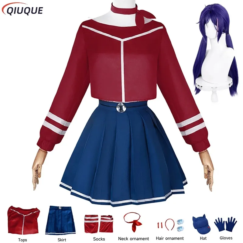 

XT8Anime Horror Game MiSide Cosplay Mita Costume JK School Uniform Lolita Cute Mita Dress Wigs For Halloween Girls WomXT6@!