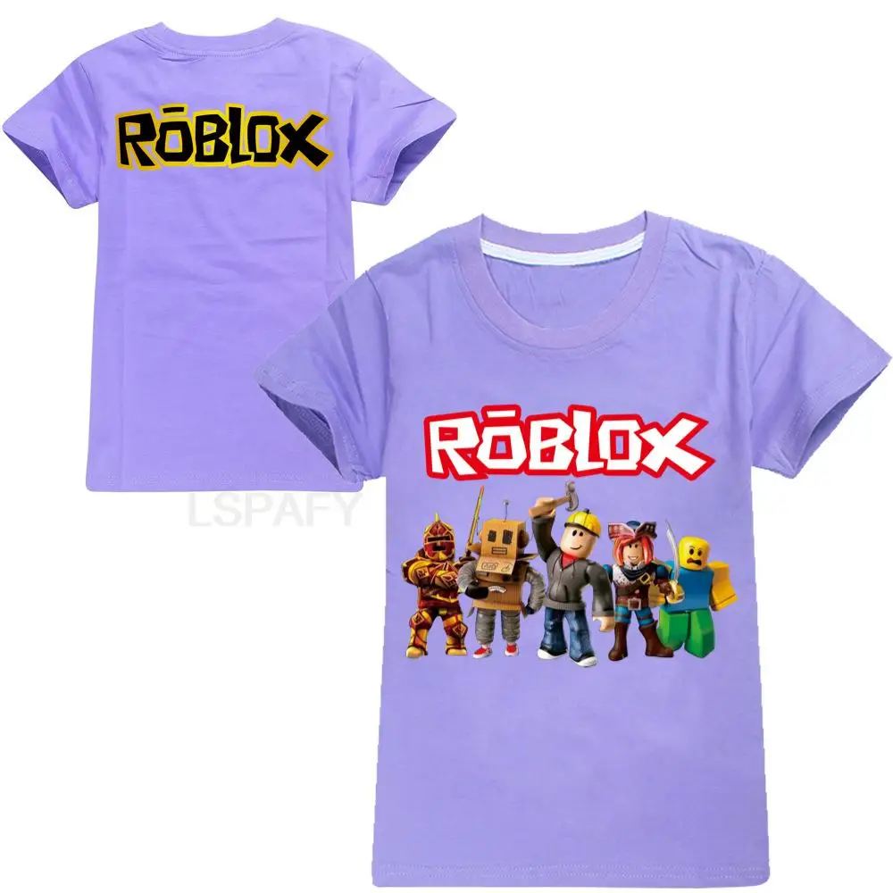 ROBLOX dziecięce koszule na co dzień moda dziecięca ROBLOX T Shirt bawełniane koszulki z krótkim rękawem dziecięca koszulka z motywem kreskówkowym