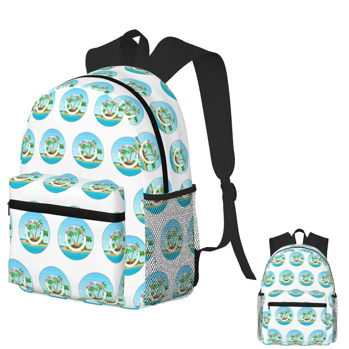 

Hello Summer Student Backpack School Bag Hiking Travel Daypack for Men Women Bookbag Shoulder Bags