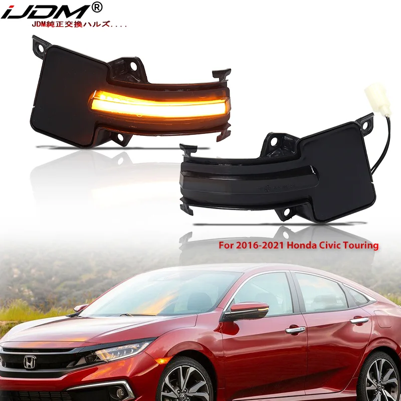 

Светодиодное боковое зеркало заднего вида, последовательный динамический указатель поворота для Honda Civic MK X MK10 10th FC FK 2016 2017-2020