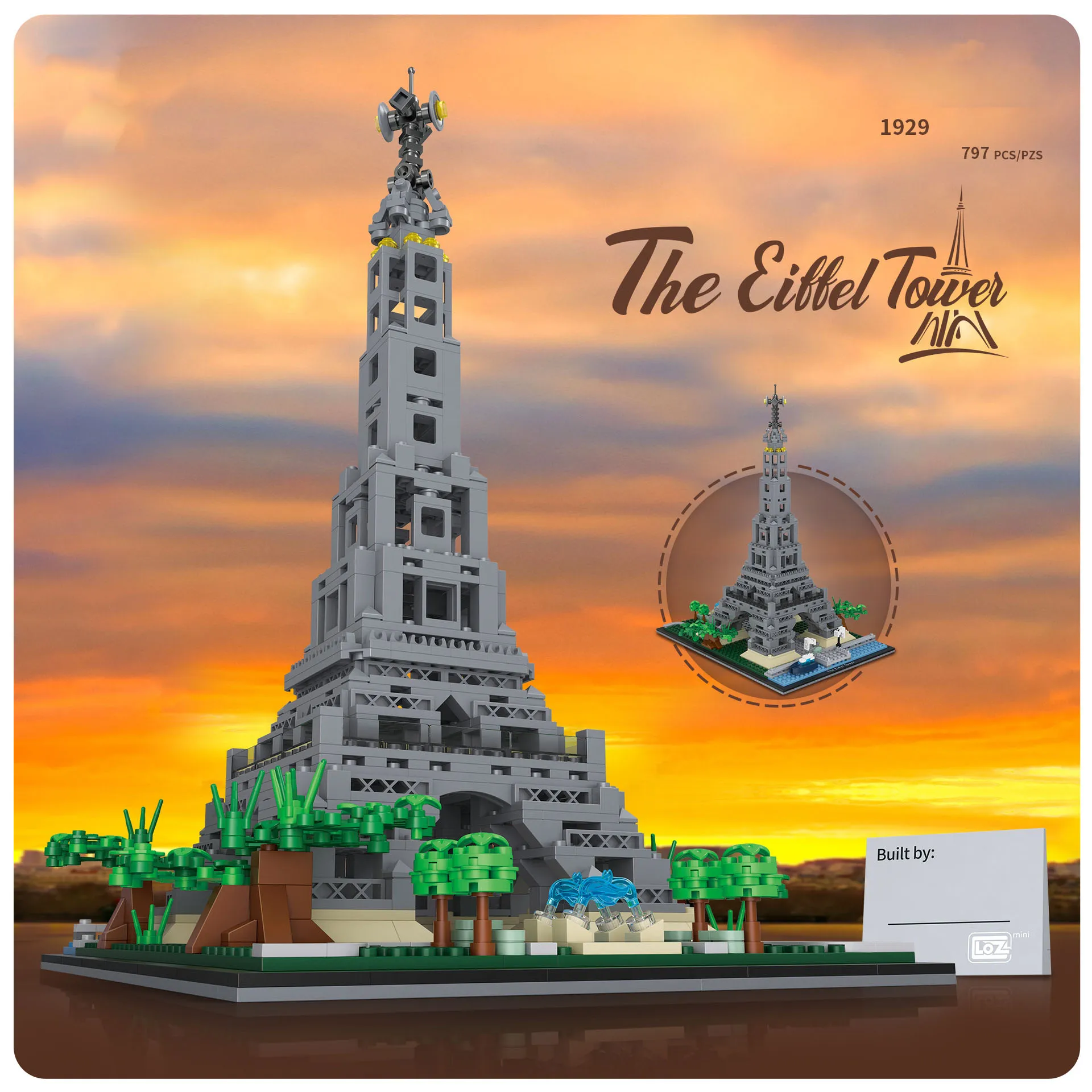 

Creative Loz Mini Diamond Building Block World Famous Architecture Fracce Paris Eiffel Tower Model Bricks Toys For Kids Gift