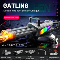 Electric LED rotating barrel Gatling Water Toy Automatic Spray Water Pistol Blaster Cannon Pool Summer Toy for Kids Adult