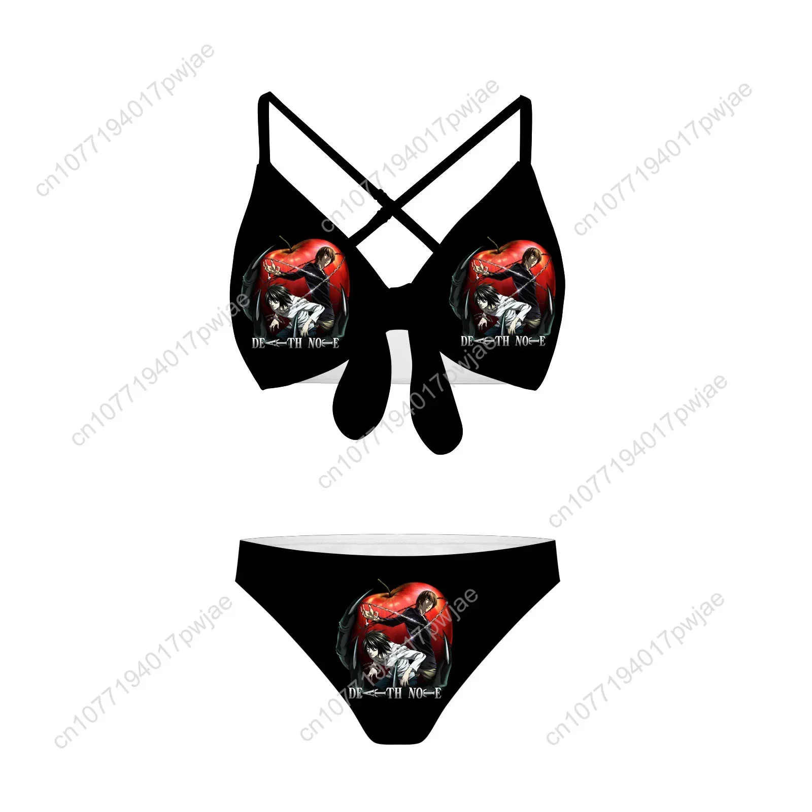 Japan Anime DEATH NOTE Bathing Suits Cross Strap Suspenders Swimsuits Womens Bikini Pool Beach Swimwear Customized Beachwear