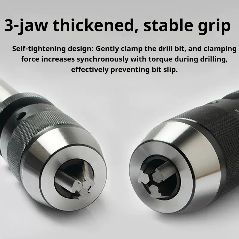 1pcs Self Tighten Drill Chuck Morse Cone MT1/MT2/MT3 B10/12/16/18/22 Light Duty Taper for Lathe Milling Tool