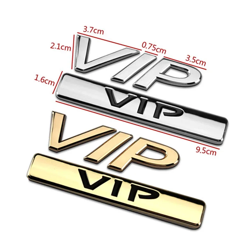 3D VIP Auto Window Side Sticker for Chevroelt Honda Mazda Nissan Seat Toyota Suzuki Acura Modification Emblem Metal Badge 1PCS