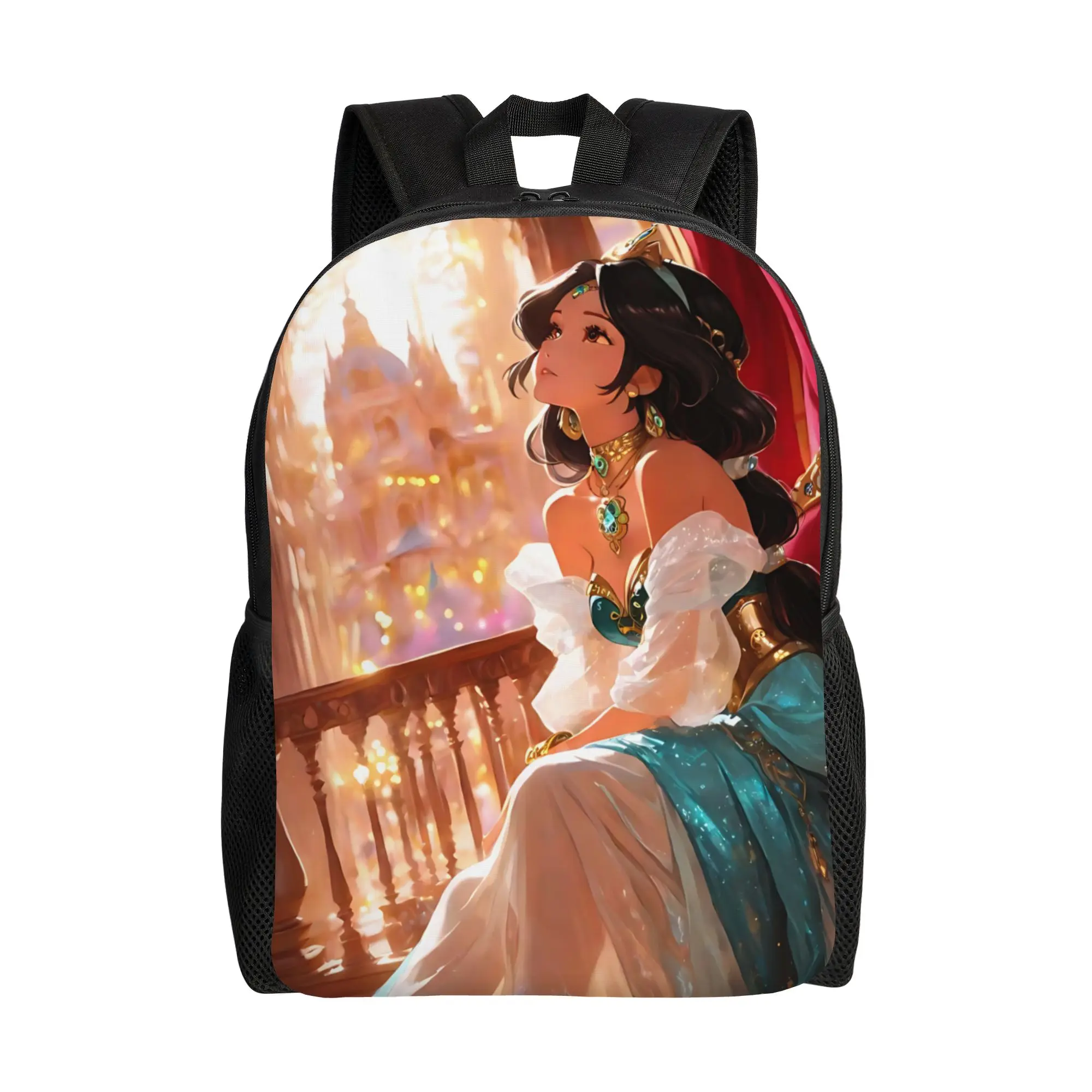 

Рюкзак для первого дня в школе, анимационный рюкзак Disney, рюкзак с принтом принцессы Жасмин из Аладдина, универсальный рюкзак для офисной работы, вместительный рюкзак