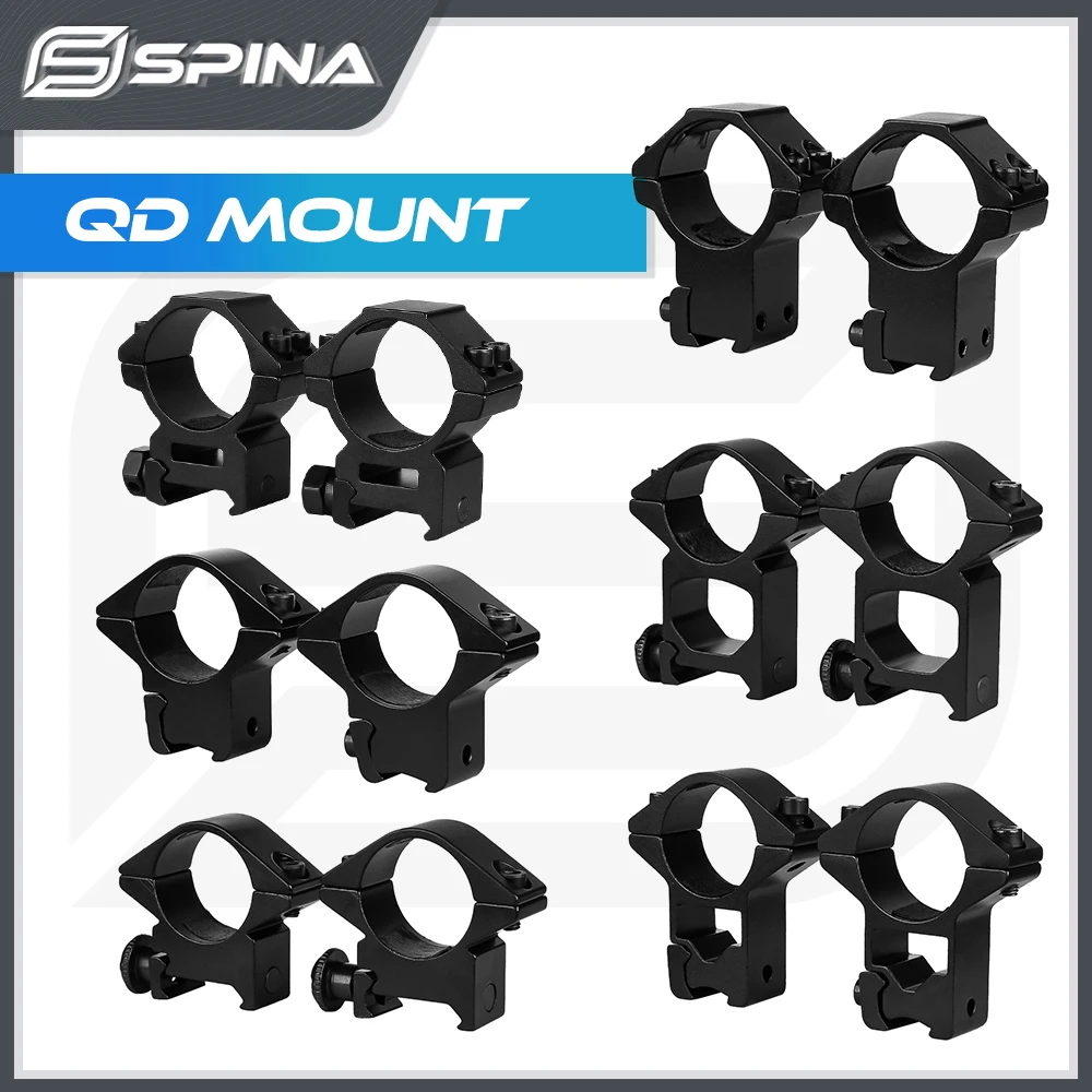 SPINA 30mm / 25.4mm Riflescope Mount Ring 11mm / 20mm Dovetail Rail High Profile Low Profile for Rifle Scope Hunting Mount