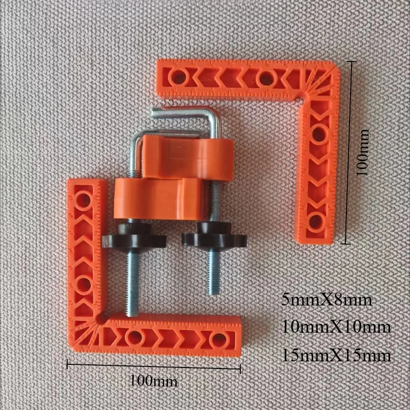 

90° L-Type Right Angle Clamp Tile Leveling System Stone Slab Fixer Woodworking Marking Ruler Positioning Tool
