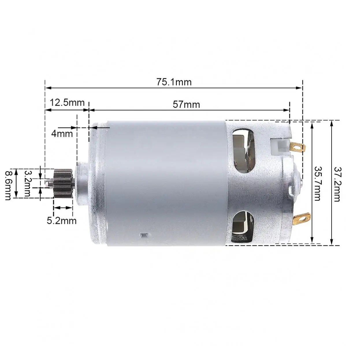 RS550 DC Motor 12V 19500RPM Two-speed Micro Motor for Electric Drill / Electric Screwdriver with 12 Teeth  Gear