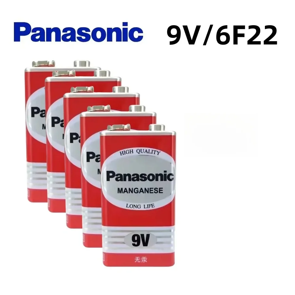 1-20pcs Panasonic 9V 6F22ND 6f22 Carbon Battery, Used For Alarm Wireless Microphone, Mercury Free, Long Service Life