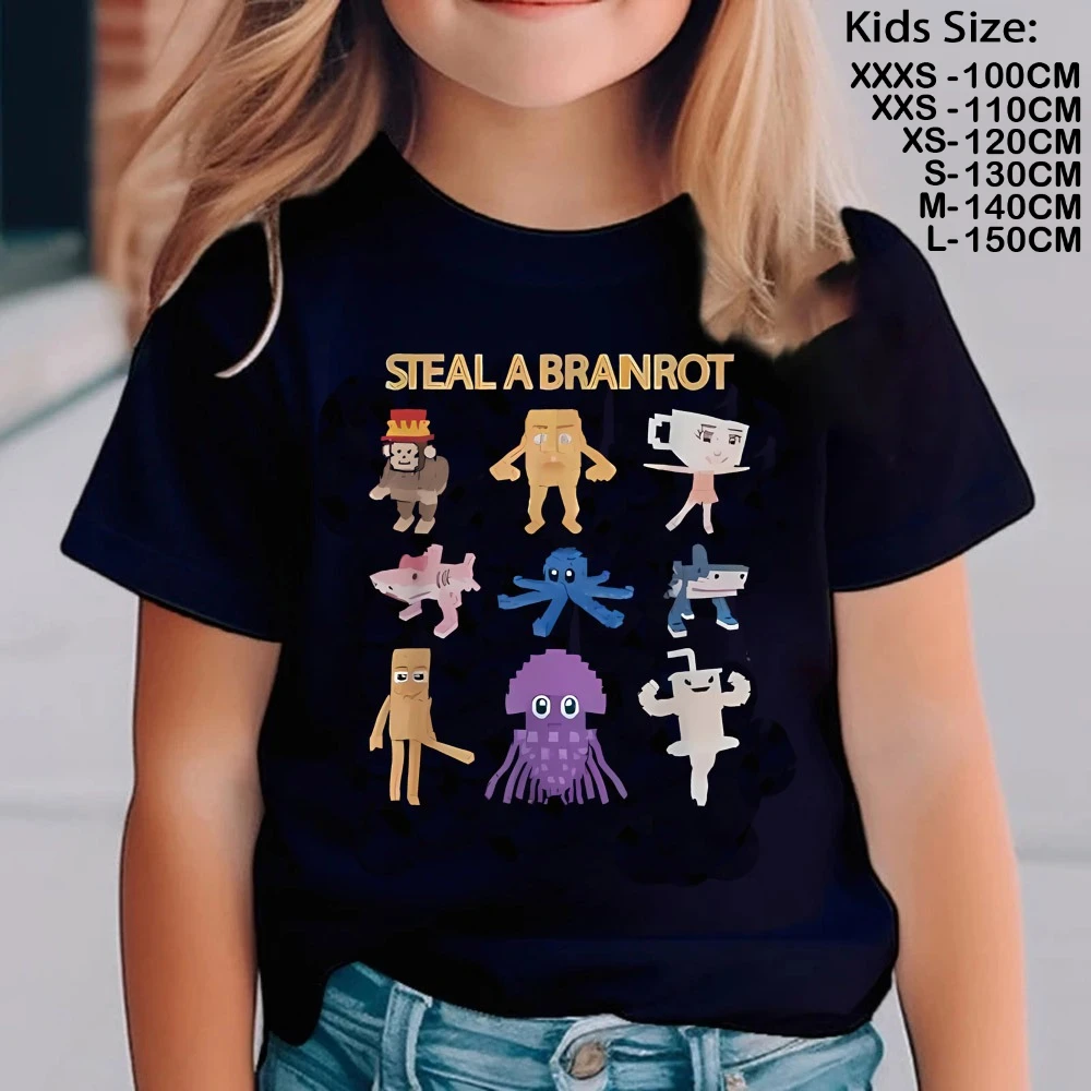 67 ستة سبعة للأطفال سرقة قميص BrainRot مضحك ألعاب ميمي للأولاد تي شيرت الإيطالي Brainrot الاطفال الألعاب Y2k قائلا تيز