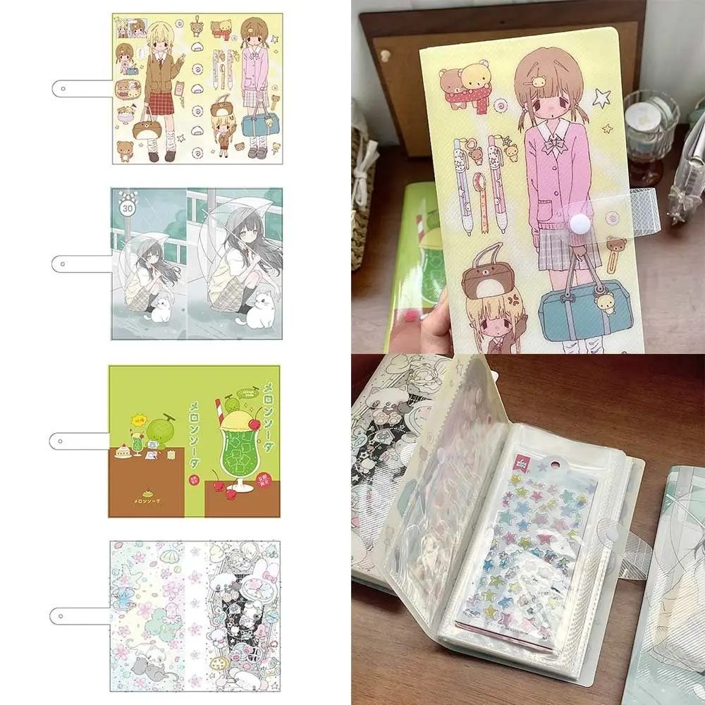 

A5 Stickers Storage Booklet Button Type with 40pcs Inner Pages Manicure Sticker Folder Large Capacity Postcard Holder