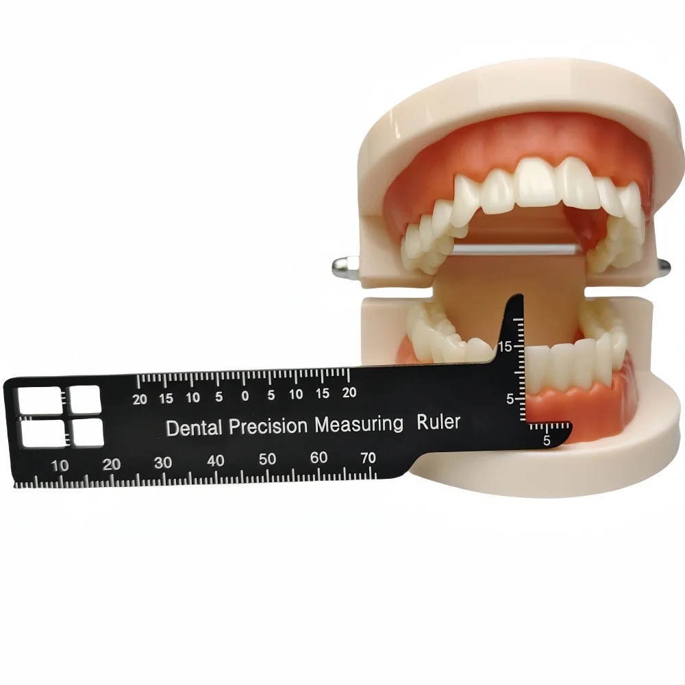 Dental Measuring Ruler Aluminum Teeth Gauge Orthodontic Instrument for Dentistry Photography Implantology Precision Measuring