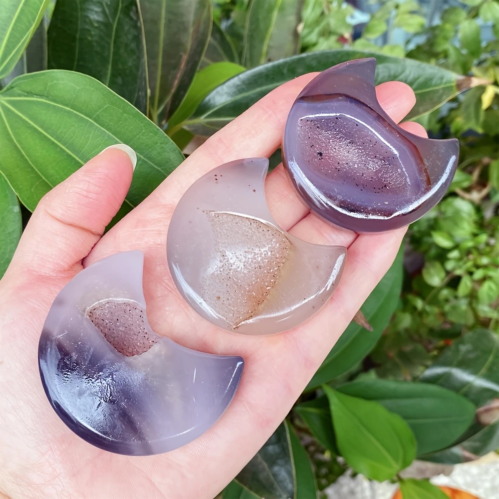 Natural Agate Druzy Geode Crafts, Star/Moon/Heart, Home Decor, Mineral Specimen, Crystal Collection, Healing Crystal Gifts