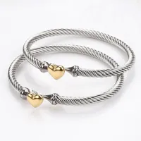 Stylish Stainless Steel Silver Plated Women's Bracelet With Open Heart Design Titanium Steel Fashion Cross-Border Jewelry Wholes