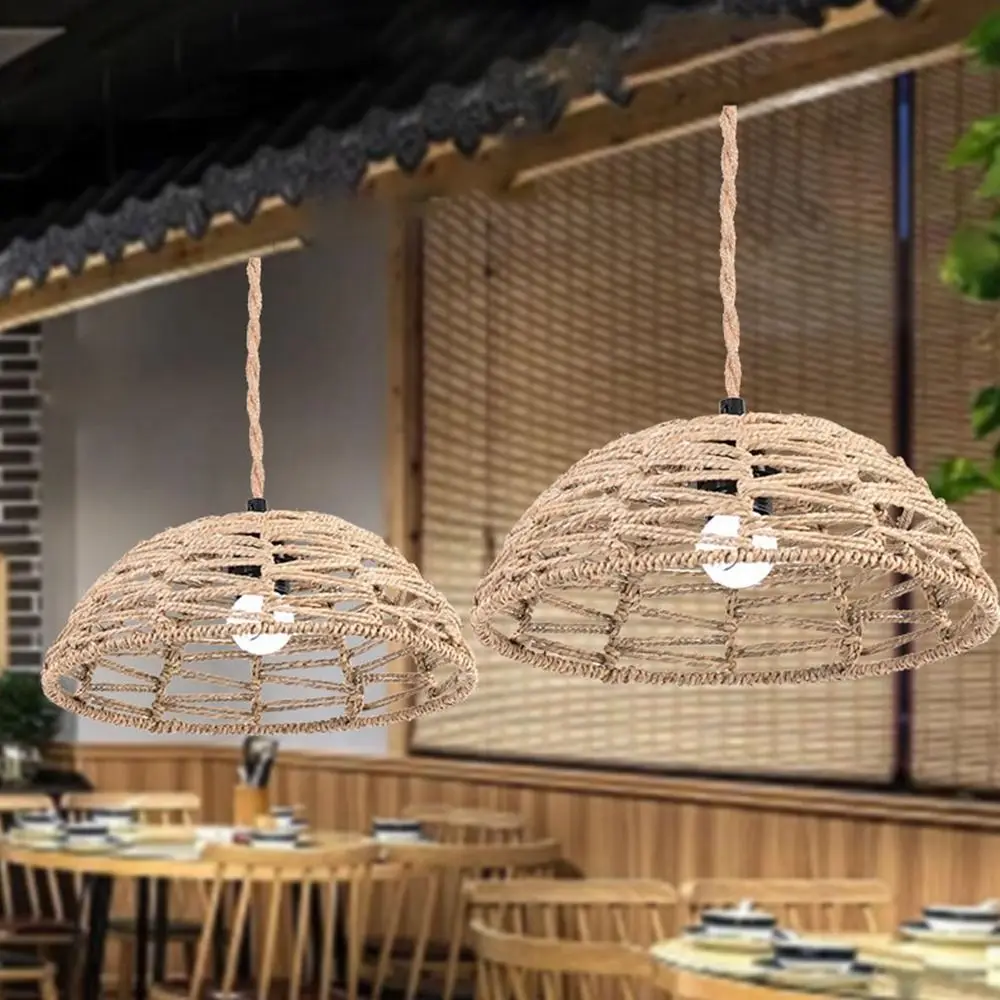 

Ручной плетеный абажур из ротанга, простой в установке, элегантный абажур, подвеска, привлекательная люстра, аксессуары для ламп, украшение лампы