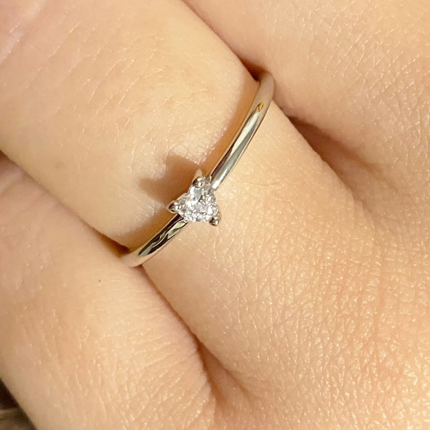 Lovely Heart Dainty Rings For Women Minimalist Sweet Zircon 3 Color Thin Finger Ring Proposal Party Gift Fashion Jewelry KBR014