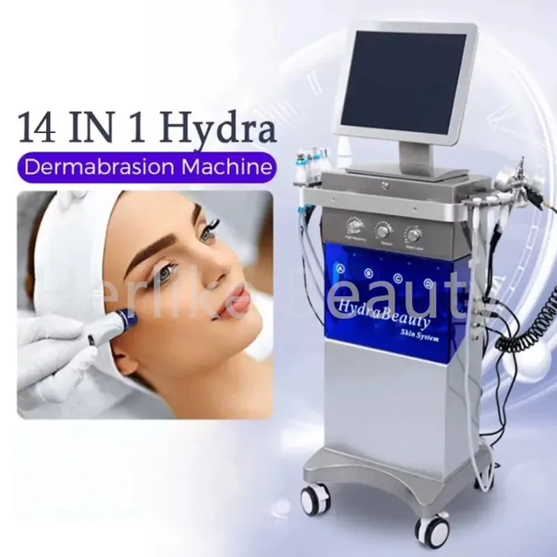 14 In 1 Hydrodermabrasion Skin Care Face Tightening Facial Cleaning Aqua Peeling Water Dermabrasion Spa Machine For Beauty Salon